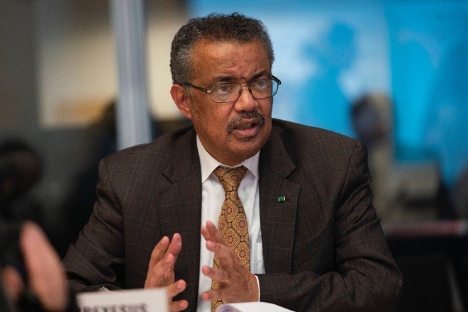 Tổng giám đốc WHO Tedros Adhanom Ghebreyesus trong cuộc họp khẩn ngày 30/1, tuyên bố dịch viêm phổi do nCoV là Tình trạng Khẩn cấp Y tế Công cộng Quốc tế. Ảnh: WHO.