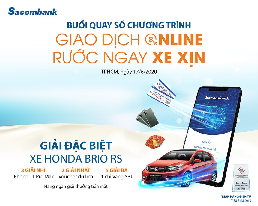 Hơn 300 khách hàng trúng thưởng chương trình “Giao dịch online – Rước ngay xe xịn” của Sacombank