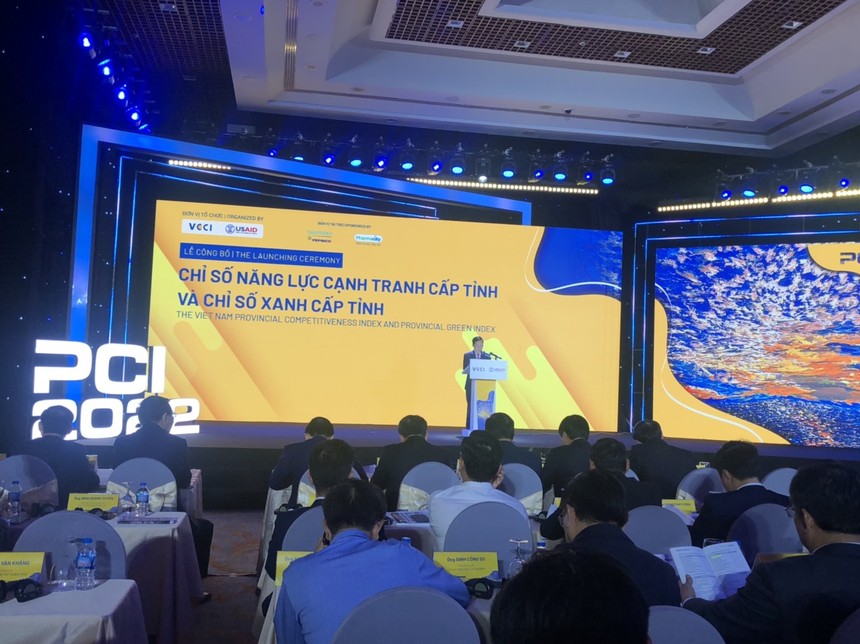 Ông Phạm Tấn Công, Chủ tịch VCCI phát biểu tại Lễ công bố PCI 2022.