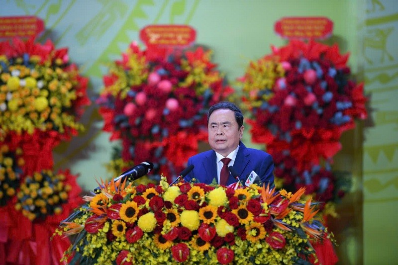 Chủ tịch Quốc hội Trần Thanh Mẫn nhấn mạnh, Đại hội đại biểu Đảng bộ tỉnh Khánh Hòa lần thứ I, nhiệm kỳ 2025-2030 là sự kiện chính trị có ý nghĩa trọng đại, là ngày hội đoàn kết, thể hiện niềm tin và khát vọng, mở ra thời kỳ phát triển mới cho Đảng bộ, chính quyền và nhân dân tỉnh Khánh Hòa, khẳng định vị thế mới trong tiến trình đổi mới, phát triển cùng đất nước. Ảnh: T.X