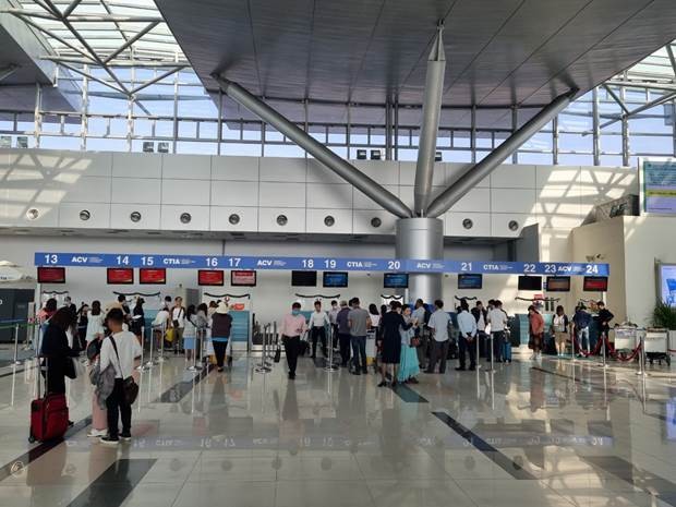 Bên trong nhà ga hành khách Cảng hàng không quốc tế Cần Thơ.