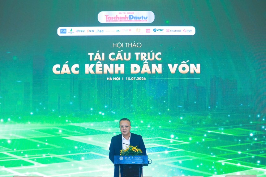 Ông Bùi Hoàng Hải, Phó chủ tịch Ủy ban Chứng khoán Nhà nước phát biểu tại Hội thảo. Ảnh: Dũng Minh