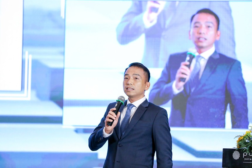 Ông Bùi Thành Trung, Phó tổng giám đốc Chứng khoán Thiên Việt (TVS) trình bày tham luận tại hội thảo. Ảnh: Dũng Minh