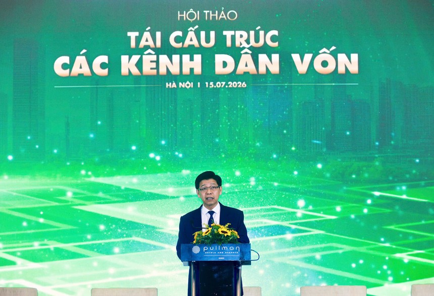Ông Phạm Văn Hoành, Tổng Biên tập Báo Tài chính - Đầu tư phát biểu khai mạc hội thảo. Ảnh: Dũng Minh