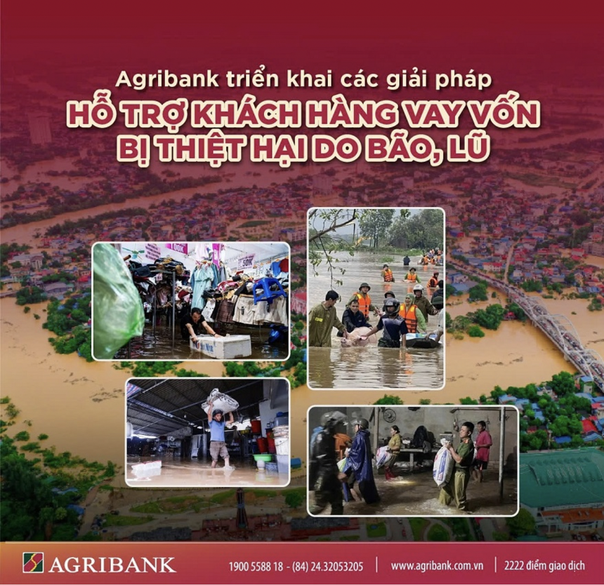Agribank phát huy vai trò chủ lực, triển khai chính sách tín dụng hỗ trợ khách hàng vùng bão lũ