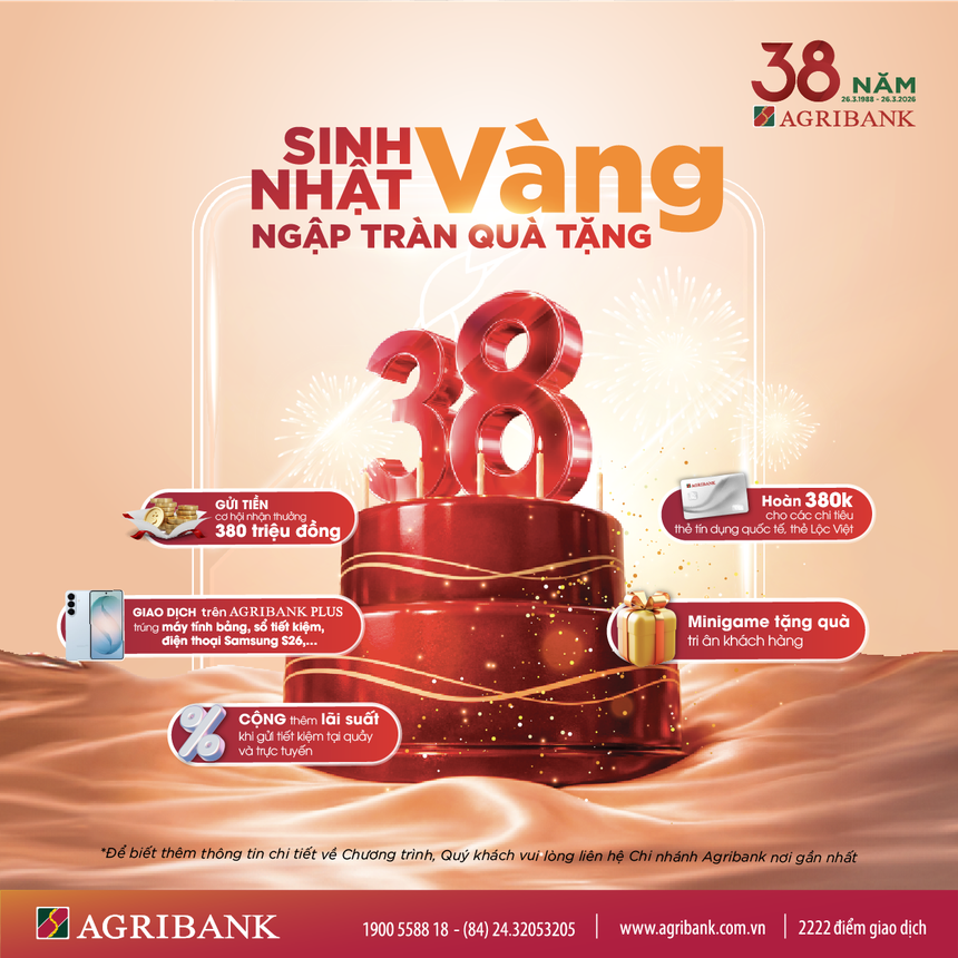 Agribank tung loạt ưu đãi “khủng” với hàng ngàn quà tặng nhân dịp 38 năm thành lập 