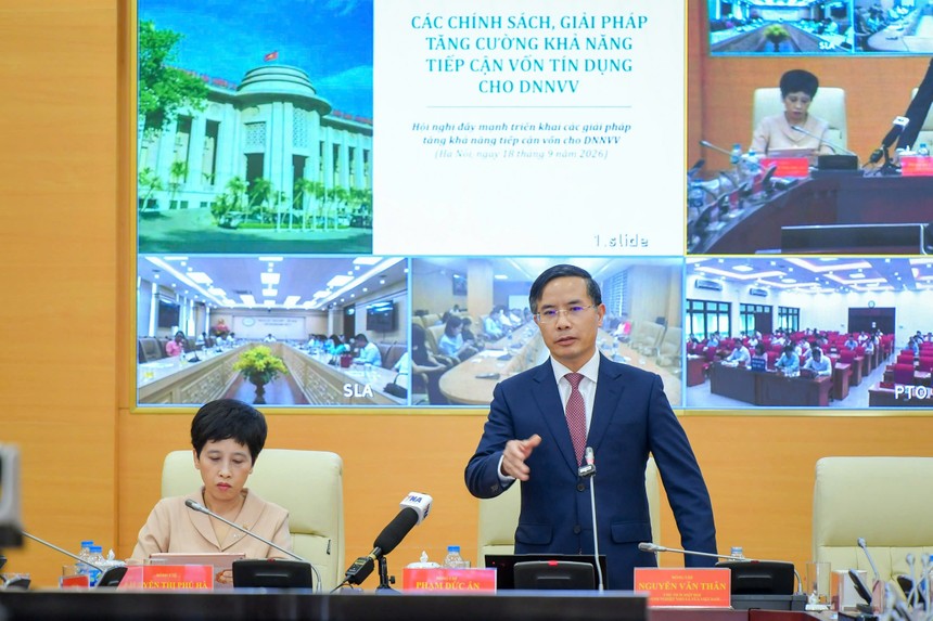 Thống đốc Ngân hàng Nhà nước Việt Nam Phạm Đức Ấn phát biểu kết luận tại Hội nghị