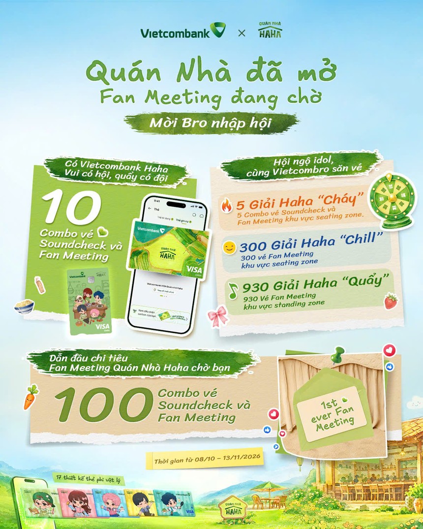 Vietcombank đồng hành cùng Fan Meeting đầu tiên của Quán Nhà Haha, mang hàng nghìn cơ hội gặp gỡ, giao lưu cho khách hàng yêu thích chương trình 