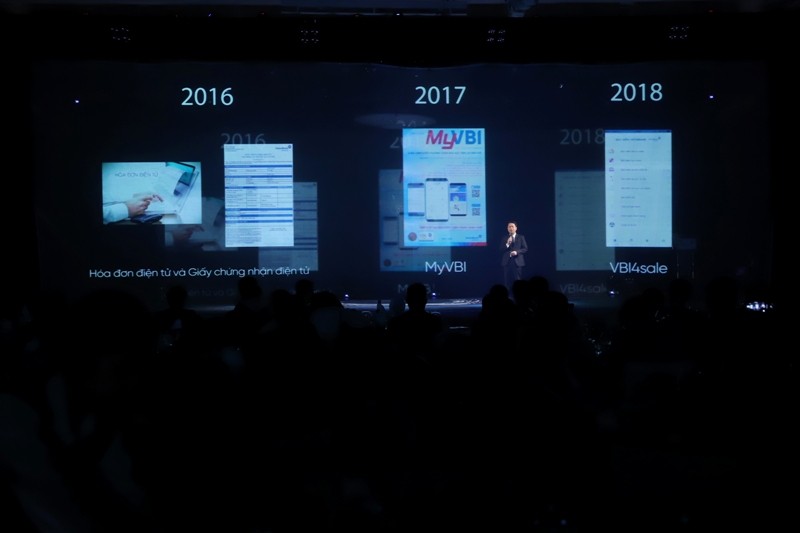 Bài thuyết trình của Tổng giám đốc VBI trình chiếu hologram
