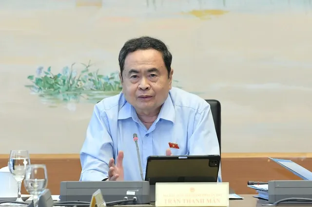 Chủ tịch Quốc hội Trần Thanh Mẫn phát biểu tại tổ Quốc hội sáng 21/10 (Ảnh: Phạm Thắng)