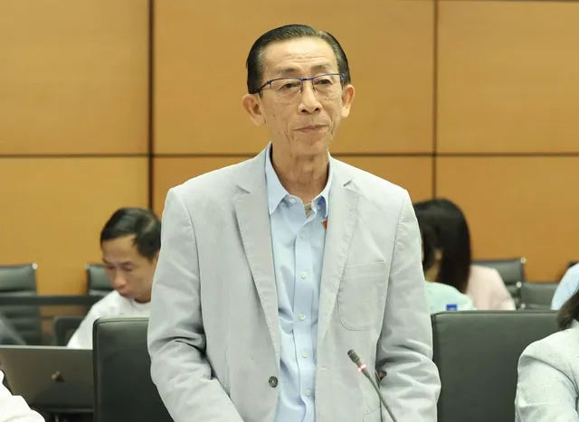 Đại biểu Trần Hoàng Ngân (đoàn TP Hồ Chí Minh) phát biểu tại tổ sáng 23/10 về dự thảo Luật Phá sản (sửa đổi)