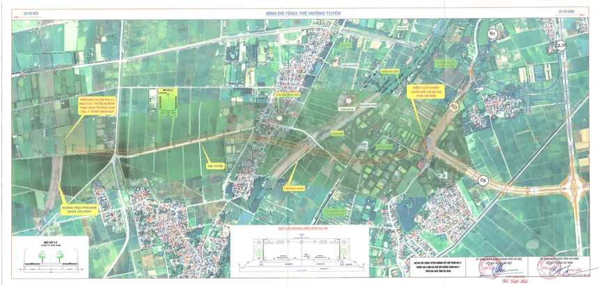 Dự án tuyến đường kết nối Vành đai 4 với Vành đai 5 có chiều dài khoảng 2,22 km; trong đó trên địa bàn Hà Nội 1,62 km, địa bàn tỉnh Ninh Bình 0,6km.