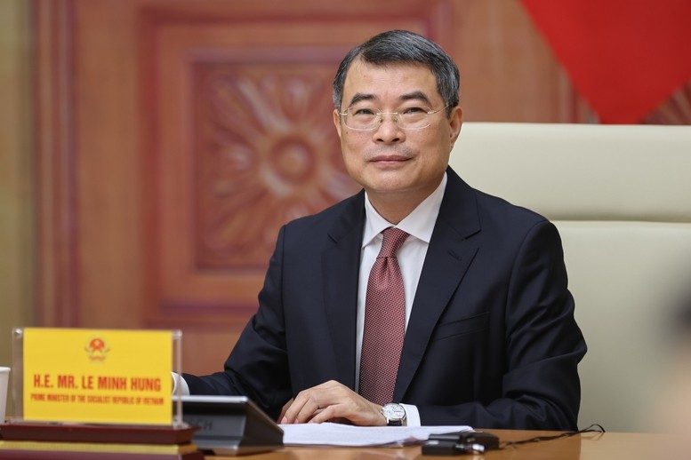 Thủ tướng Chính phủ Lê Minh Hưng tại buổi tiếp đoàn doanh nghiệp Hoa Kỳ chiều 16/4 tại Hà Nội