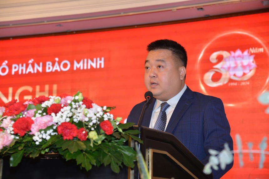 Ông Vũ Anh Tuấn-Tổng giám đốc Bảo Minh phát biểu tại hội nghị tổng kết hoạt động kinh doanh năm 2024