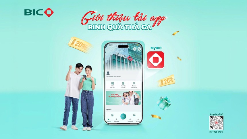 BIC tặng voucher giảm 20% phí bảo hiểm cho khách hàng giới thiệu tải app MyBIC