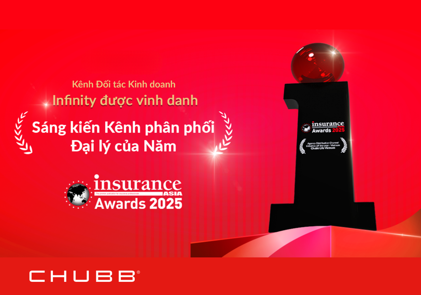 Kênh đối tác kinh doanh Infinity giúp Chubb Life Việt Nam nhận giải mô hình kênh phân phối tại Insurance Asia Awards 2025