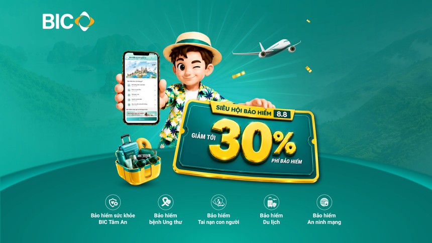 BIC tặng khách hàng ưu đãi tới 30% phí bảo hiểm trong ngày 8.8