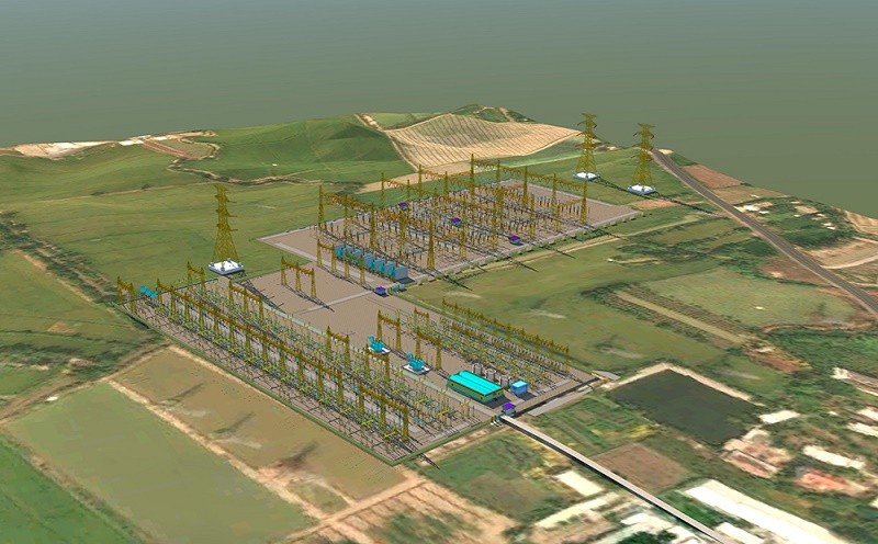 Phối cảnh khu vực lắp đặt máy biến áp thứ 2 Trạm biến áp 500 kV Thốt Nốt