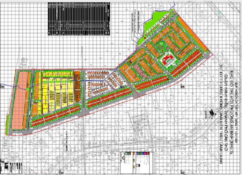 Sơ đồ tổ chức không gian kiến trúc cảnh quan Khu đô thị mới An Bình (khu 3)