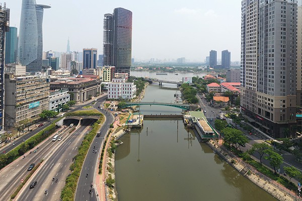 Các hạng mục của cống kiểm soát triều Bến Nghé, Quận 1 hiện đã hoàn thành 97%