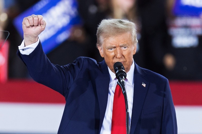 Ông Donald Trump tại buổi vận động tranh cử ở thành phố Raleigh, bang North Carolina, Mỹ vào ngày 4/11/2024. Ảnh: AFP