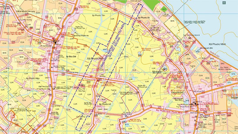 Vị trí dự kiến xây dựng Cảng hàng không Tây Ninh. 