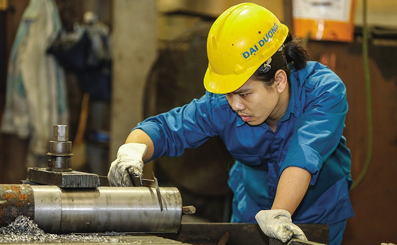 Sản xuất công nghiệp đang tăng trưởng tích cực. Ảnh: Đức Thanh 