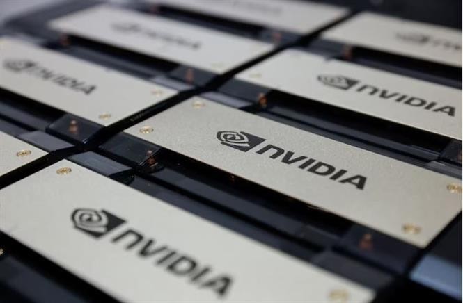 Siêu máy tính của Tập đoàn Nvidia tại triển lãm công nghệ Foxconn ở Đài Loan (Trung Quốc). Ảnh: REUTERS/TTXVN