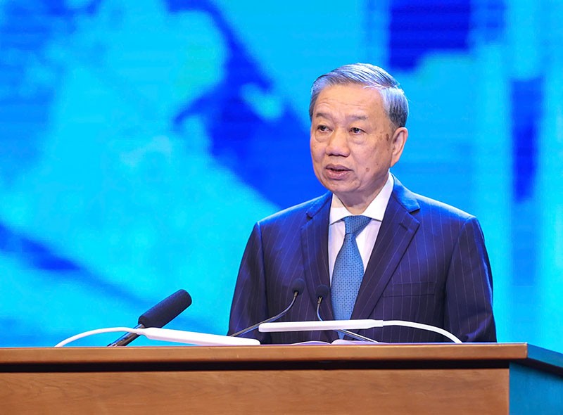 Tổng Bí thư Tô Lâm phát biểu thông điệp chính sách tại Hội nghị P4G. Ảnh: Đức Thanh