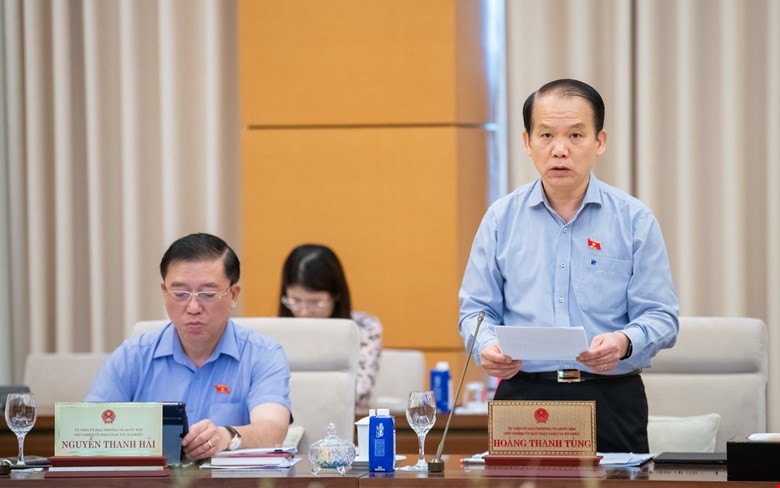 Chủ nhiệm Uỷ ban Pháp luật và Tư pháp Hoàng Thanh Tùng phát biểu. 