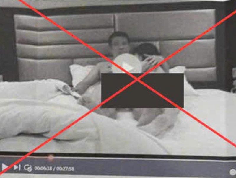 Một trong số những hình ảnh cắt ghép của các đối tượng, kèm tin nhắn đe dọa gửi đến nơi ở, cơ quan. Ảnh: BCA