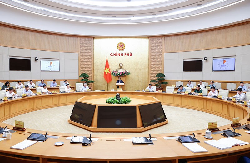 Phiên họp Chính phủ thường kỳ tháng 4/2025. Ảnh: Nhật Bắc