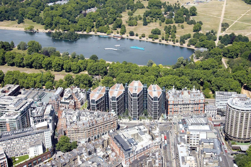 Dự án chung cư đắt đỏ nhất thế giới One Hyde Park sở hữu tầm nhìn trực diện ra công viên lớn nhất thủ đô London. Ảnh: rshp.com