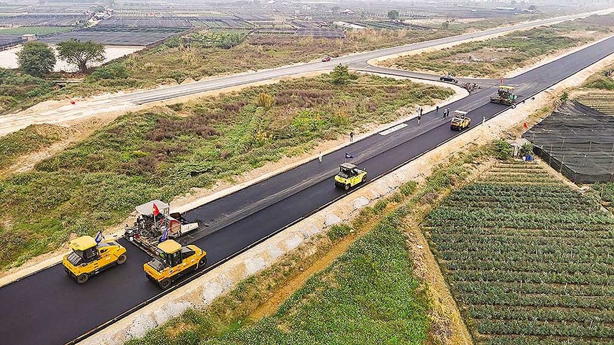 Vinaconex thi công đường song hành Vành đai 4 đoạn qua TP. Hà Nội 