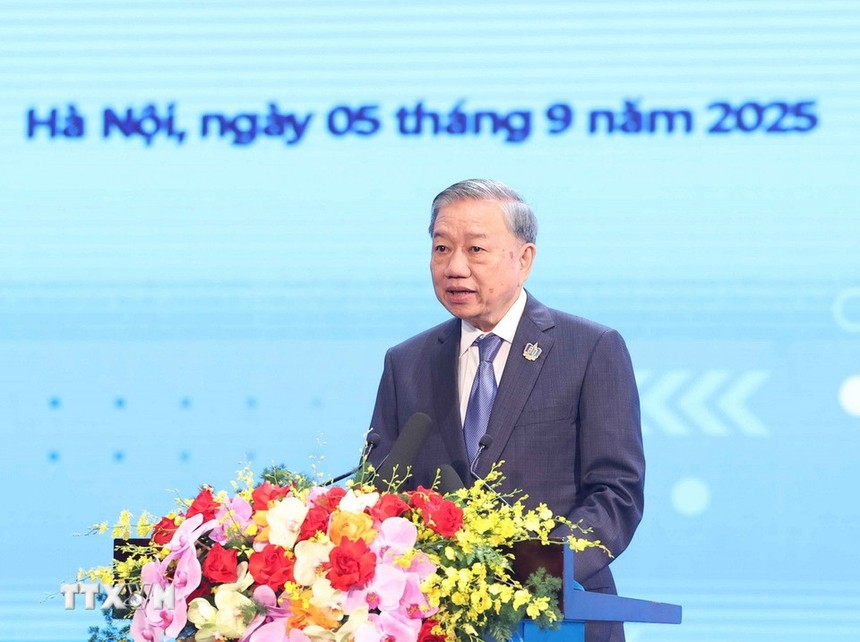 Tổng Bí thư Tô Lâm phát biểu chỉ đạo tại Lễ kỷ niệm 80 năm truyền thống ngành Giáo dục và khai giảng năm học 2025 - 2026.