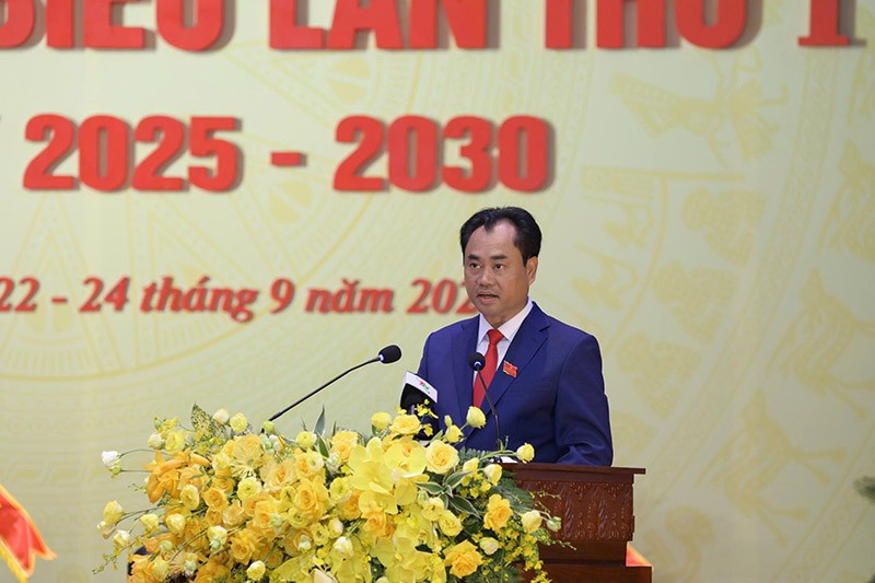 Ông Trịnh Việt Hùng, Bí thư tỉnh Thái Nguyên phát biểu khai mạc