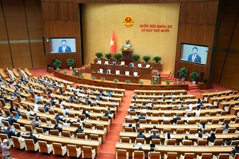 Quốc hội nghe Bộ trưởng Bộ Tài chính, trình bày Tờ trình điều chỉnh Quy hoạch tổng thể quốc gia thời kỳ 2021 - 2030. 