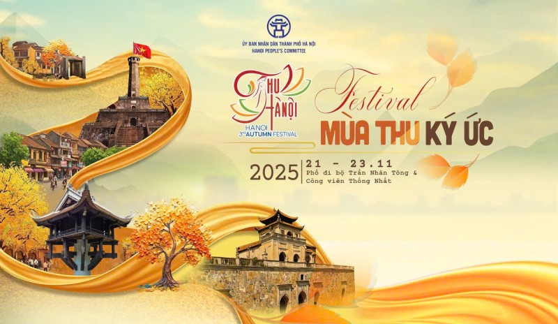Festival Thu Hà Nội lần thứ 3 năm 2025 sẽ diễn ra từ ngày 21 đến 23/11/2025, tại phố đi bộ Trần Nhân Tông và Công viên Thống Nhất.