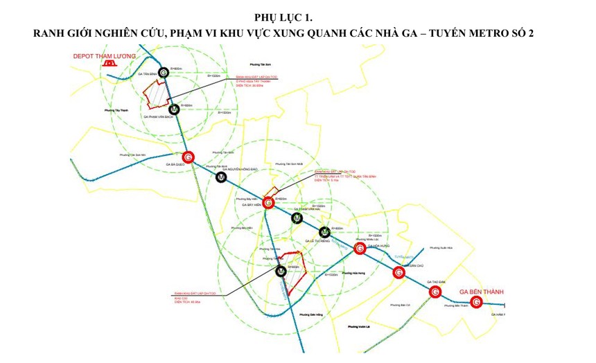 TP.HCM công bố phạm vi nghiên cứu, kế hoạch tổ chức lập quy hoạch các khu vực TOD tập trung vào các khu vực xung quanh 12 nhà ga của tuyến Metro số 2.