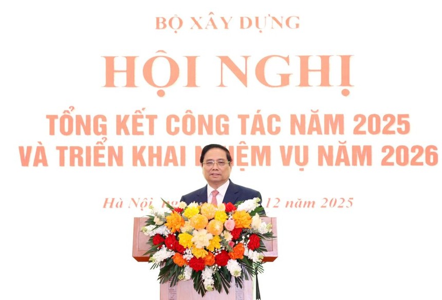 Thủ tướng Phạm Minh Chính đánh giá cao sự đóng góp rất tích cực của Bộ Xây dựng và Ngành Xây dựng trong năm 2025. 