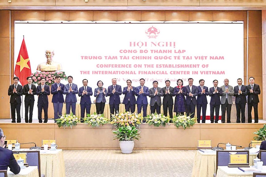 Lễ công bố thành lập Trung tâm Tài chính quốc tế tại Việt Nam (Ảnh: Thanh Thảo) 