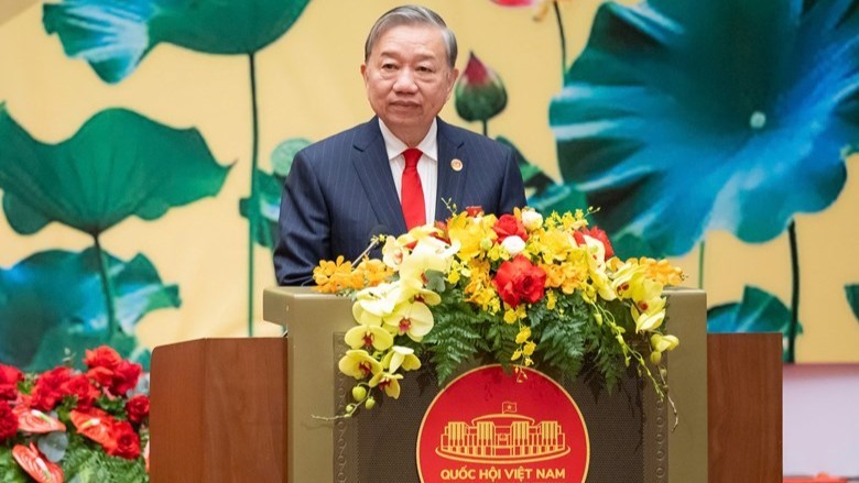 Tổng Bí thư Tô Lâm phát biểu tại Lễ kỷ niệm - Ảnh Mediaquochoi. 