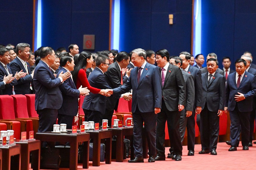 Các đồng chí lãnh đạo Đảng, Nhà nước dự phiên trù bị (Ảnh: Daihoidangtoanquoc.vn)