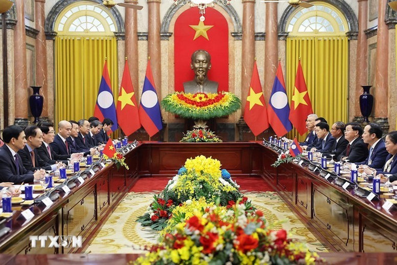Chủ tịch nước Lương Cường hội kiến Tổng Bí thư, Chủ tịch nước Lào 