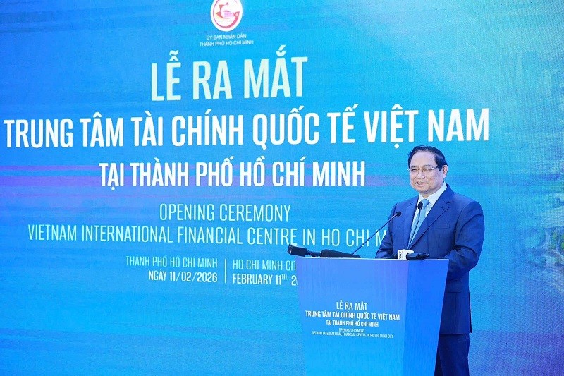 Thủ tướng Phạm Minh Chính phát biểu tại buổi lễ khai trương Trung tâm Tài chính quốc tế tại TP.HCM 