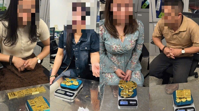 Các đối tượng cùng tang vật. Ảnh: CHQ.