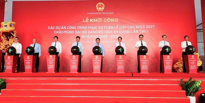 Tỉnh An Giang đã khởi công các dự án, công trình phục vụ Tuần lễ cấp cao APEC 2027. Ảnh: Khánh Thùy