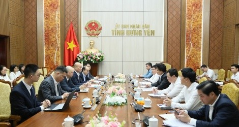 Toàn cảnh buổi làm việc của UBND tỉnh Hưng Yên và Hiệp hội Đầu tư Trung Quốc. 