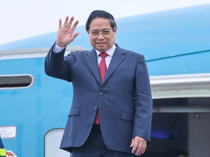 Thủ tướng Chính phủ Phạm Minh Chính cùng đoàn đại biểu cấp cao Việt Nam đã về tới Hà Nội, kết thúc tốt đẹp chuyến thăm chính thức Liên bang Nga từ ngày 22-25/3 - Ảnh: VGP.