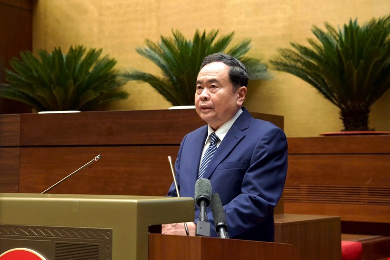 Chủ tịch Quốc hội, Chủ tịch Hội đồng Bầu cử quốc gia Trần Thanh Mẫn phát biểu khai mạc. 